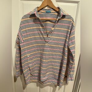 JMcLaughlin Multicolor Striped Shirt 100% Cotton Size M